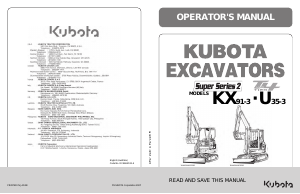 Manual Kubota U35-3 Excavator