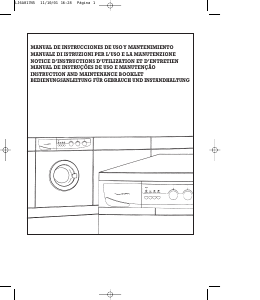 Manual Edesa LP43 Washing Machine