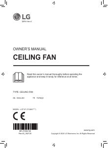 Manual LG LCF12P Ceiling Fan