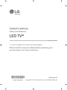 Handleiding LG 55SM8000PLA LED televisie