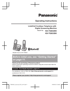 Manual Panasonic KX-TG832SK Wireless Phone