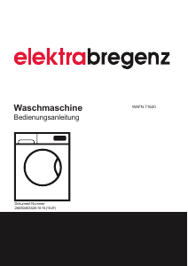 Bedienungsanleitung Elektra Bregenz WAFN 71620 Waschmaschine