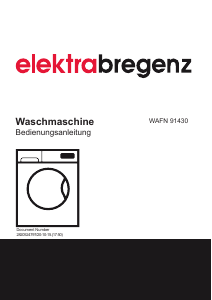 Bedienungsanleitung Elektra Bregenz WAFN 91430 Waschmaschine
