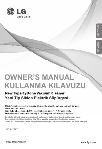 Kullanım kılavuzu LG VC3120NRTB Elektrikli süpürge