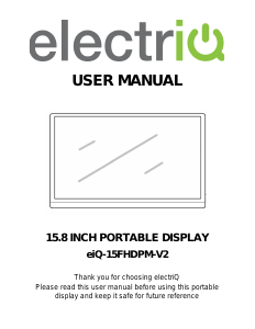 Handleiding ElectriQ eiQ-15FHDPM-V2 LED monitor