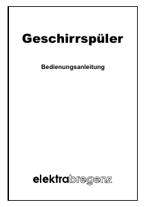 Bedienungsanleitung Elektra Bregenz GI 53260 X Geschirrspüler