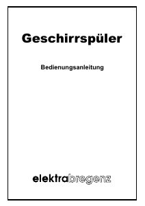 Bedienungsanleitung Elektra Bregenz GSS 54080 W Geschirrspüler
