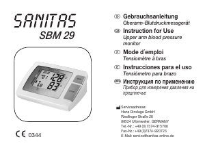 Manual Sanitas SBM 29 Blood Pressure Monitor