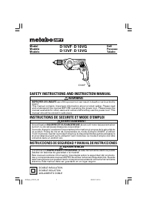 Manual de uso Metabo D 10VF Taladradora de percusión