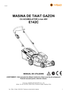Manual Redback E142C Mașină de tuns iarbă