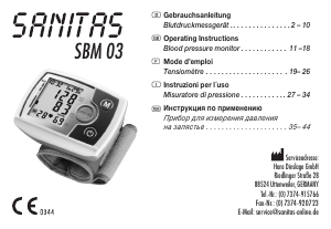 Handleiding Sanitas SBM 03 Bloeddrukmeter