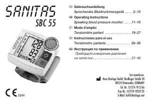 Handleiding Sanitas SBC 55 Bloeddrukmeter