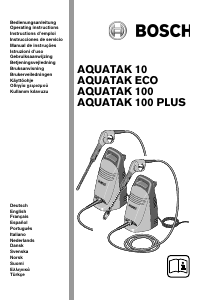 Manual Bosch Aquatak 100 Plus Máquina de limpeza a alta pressão