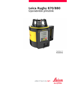 Priročnik Leica Ruby 870 Rotacijski laser