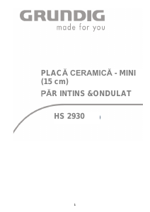 Manual Grundig HS 2930 Aparat de îndreptat părul