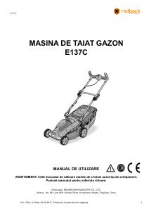 Manual Redback E137C Mașină de tuns iarbă