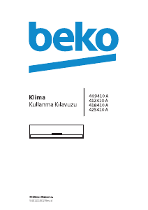 Kullanım kılavuzu BEKO 425410 A Klima