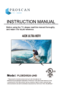 Manual Proscan PLDED5520-UHD LED Television