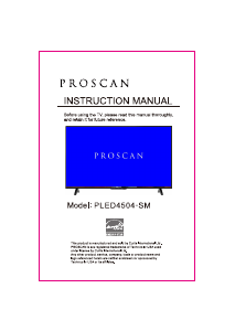 Manual Proscan PLED4504-SM LED Television