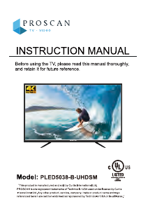 Manual Proscan PLED5038-B-UHDSM LED Television