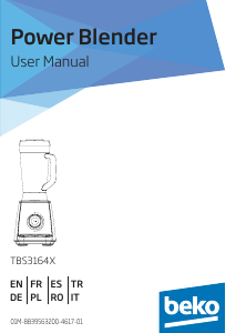 Manual de uso BEKO TBS3164X Batidora