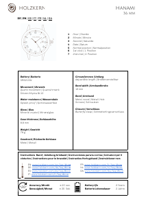 Mode d’emploi Holzkern Primula Montre