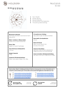 Mode d’emploi Holzkern Argon Montre