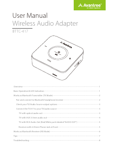 Handleiding Avantree BTTC-417 Bluetooth adapter