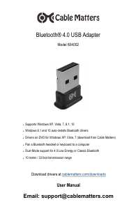 Handleiding Cable Matters 604002 Bluetooth adapter