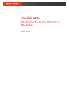 Handleiding Plantronics RIG 800HX Headset