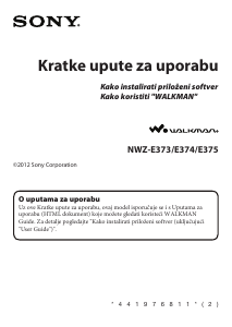 Priručnik Sony NWZ-E373 Walkman Mp3 reproduktor