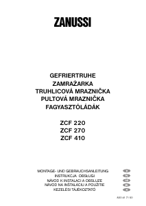 Instrukcja Zanussi ZCF 220 Zamrażarka