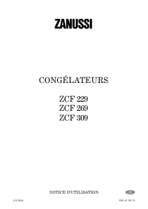 Mode d’emploi Zanussi ZCF 229 Congélateur