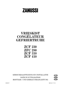 Bedienungsanleitung Zanussi ZCF 310 Gefrierschrank