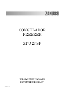 Manual de uso Zanussi ZFU 23 SF Congelador