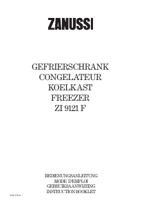 Bedienungsanleitung Zanussi ZI 9121 F Gefrierschrank