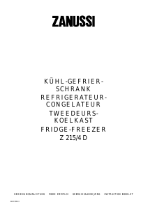 Bedienungsanleitung Zanussi Z215/4D Kühl-gefrierkombination