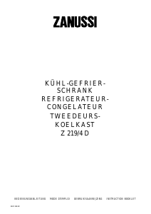 Bedienungsanleitung Zanussi Z219/4D Kühl-gefrierkombination