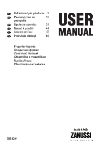 Priručnik Zanussi ZBB8294 Frižider – zamrzivač