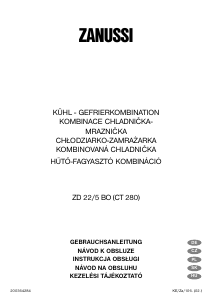 Bedienungsanleitung Zanussi ZD22/5BO Kühl-gefrierkombination