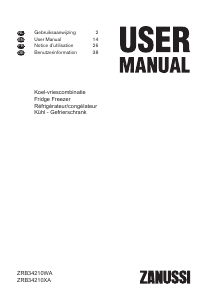 Mode d’emploi Zanussi ZRB34210WA Réfrigérateur combiné