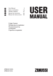 Handleiding Zanussi ZRB34312XA Koel-vries combinatie