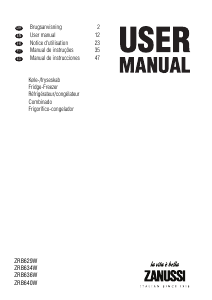 Mode d’emploi Zanussi ZRB629W Réfrigérateur combiné