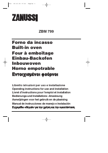 Mode d’emploi Zanussi ZBM799X Four