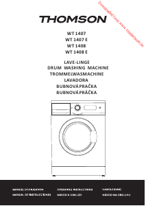 Manual Thomson WT 1408 Washing Machine