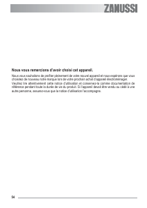Mode d’emploi Zanussi ZOB361W Four
