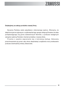 Instrukcja Zanussi ZOB361W Piekarnik