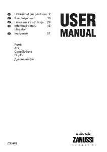 Посібник Zanussi ZOB440X Духова шафа