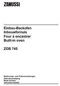 Mode d’emploi Zanussi ZOB745QXR Four