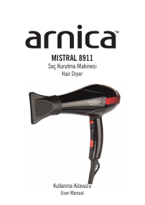 Kullanım kılavuzu Arnica KB41100 Mitral 8911 Saç kurutma makinesi